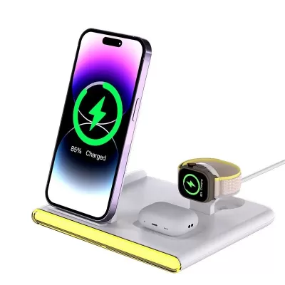 Haines 3-in-1 15W Magnetic Wireless Charger with USB Adaptor