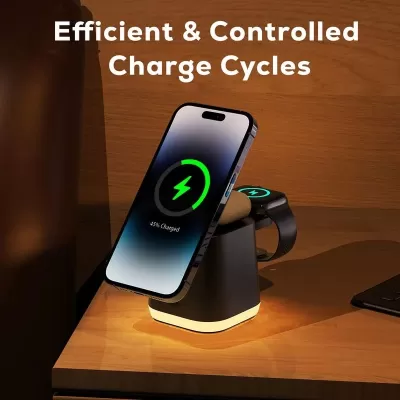 Lamar 4-in-1 15W Magnetic Wireless Charger with Wall Adaptor