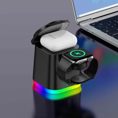 Lamar 4-in-1 15W Magnetic Wireless Charger with Wall Adaptor