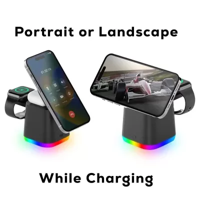 Lamar 4-in-1 15W Magnetic Wireless Charger with Wall Adaptor