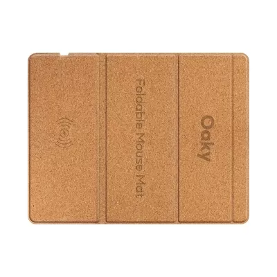 Oaky 15W Foldable Cork Wireless Charging Mouse Mat