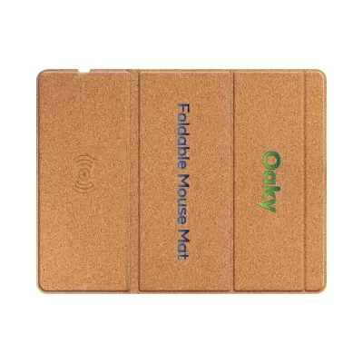 Oaky 15W Foldable Cork Wireless Charging Mouse Mat