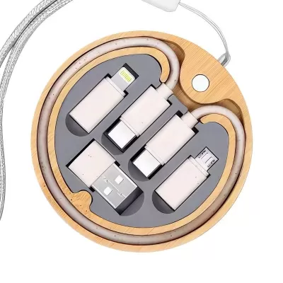 Coburg Pro 15W Bamboo Cable Kit with Wireless Charger