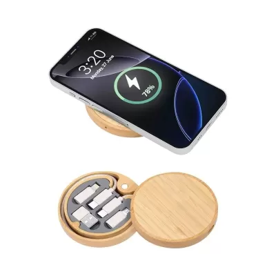 Coburg Pro 15W Bamboo Cable Kit with Wireless Charger