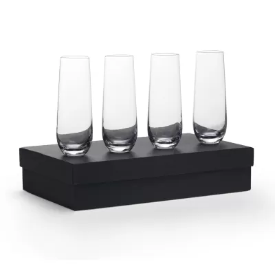 branded Stemless Champagne Flutes, from our range of promotional Glassware Gift Sets