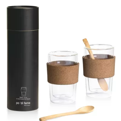 branded Kafe Double Walled Glass Set, from our range of promotional Glassware Gift Sets