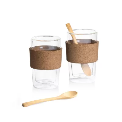 branded Kafe Double Walled Glass Set, from our range of promotional Glassware Gift Sets
