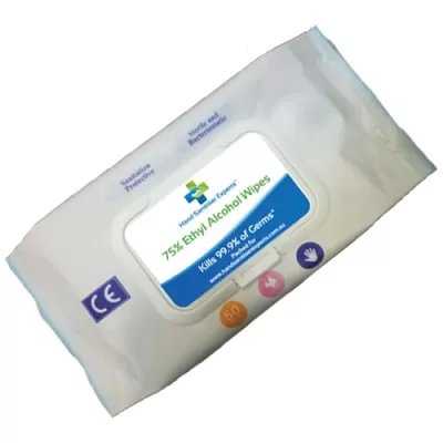 branded 50 Pack Antibacterial Hand Sanitiser Wipes, from our range of promotional Hand Sanitisers & Wipes