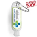 branded 60ml -75% Antibacterial Hand Sanitiser with Carabiner, from our range of promotional Hand Sanitisers &amp; Wipes