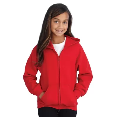 branded Heavy Blend Youth Full Zip Hooded Sweatshirt, from our range of promotional Fleece Tops