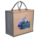 branded Eco Jute Tote with wide gusset, from our range of promotional Jute Shopping &amp; Tote Bags