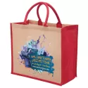 branded Eco Jute Tote with wide gusset, from our range of promotional Jute Shopping &amp; Tote Bags
