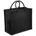 branded Eco Jute Tote with wide gusset, from our range of promotional Jute Shopping &amp; Tote Bags
