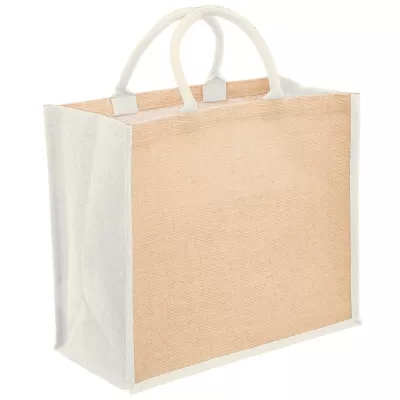 branded Eco Jute Tote with wide gusset, from our range of promotional Jute Shopping & Tote Bags