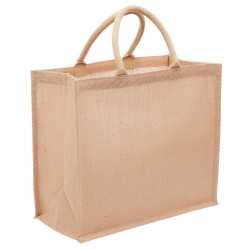 branded Eco Jute Tote with wide gusset, from our range of promotional Jute Shopping & Tote Bags