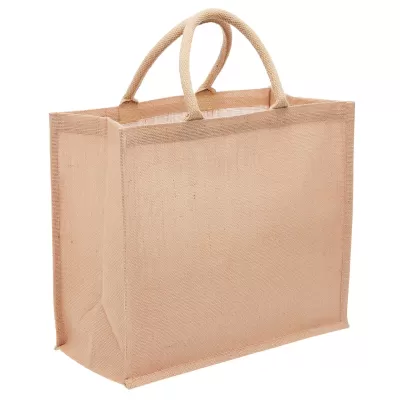 branded Eco Jute Tote with wide gusset, from our range of promotional Jute Shopping & Tote Bags