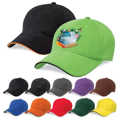 branded Premium Soft Sandwich Peak Cap, from our range of promotional Caps