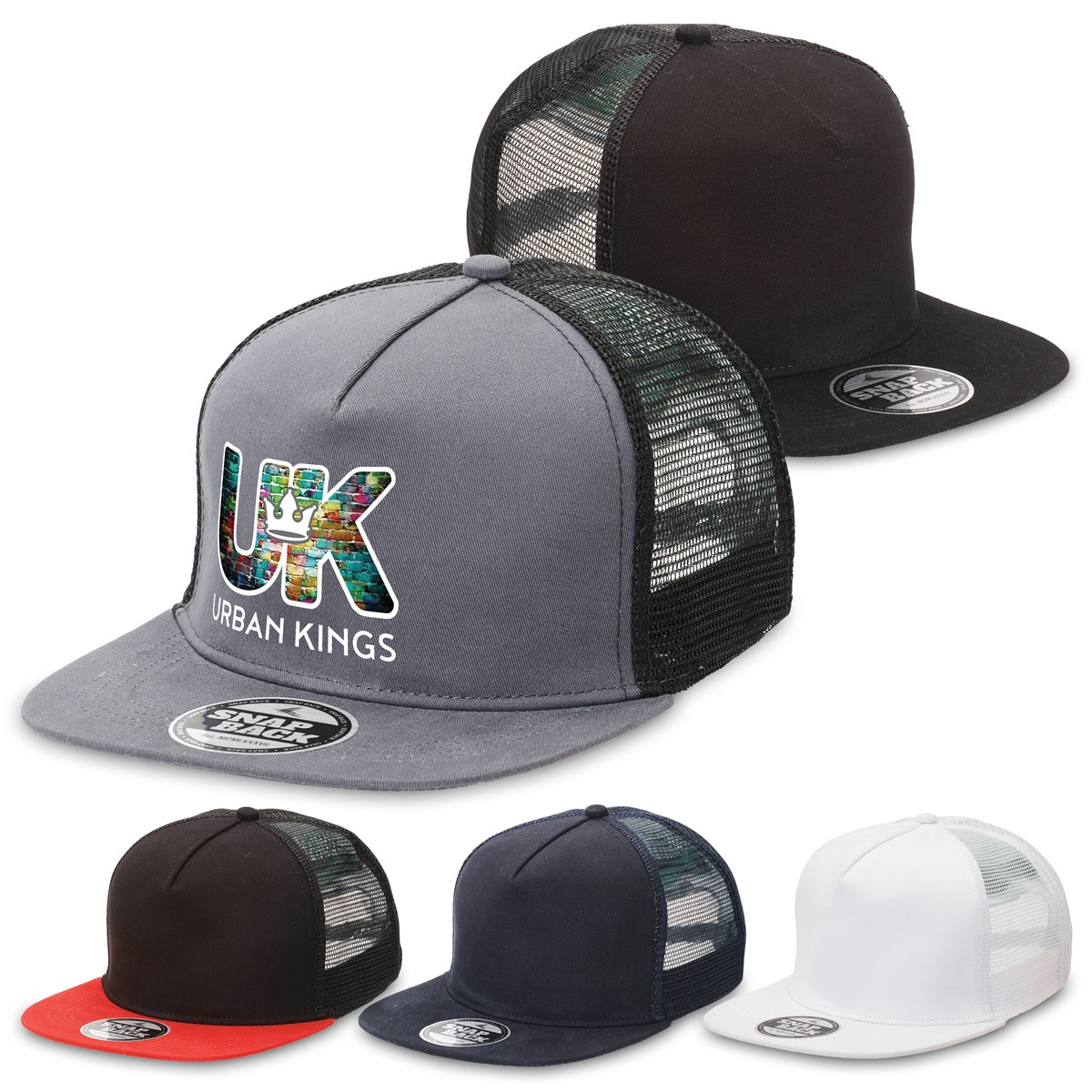 branded Chino Flat Peak Trucker Cap, from our range of promotional Caps
