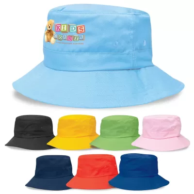 branded Kids Twill Bucket Hat w/Toggle, from our range of promotional Wide Brim Hats