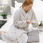 branded White 300gsm Deluxe Microfibre Robe, from our range of promotional Bath Robes