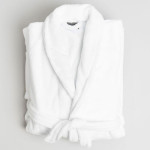 branded White 300gsm Deluxe Microfibre Robe, from our range of promotional Bath Robes