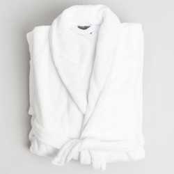 branded White 300gsm Deluxe Microfibre Robe, from our range of promotional Bath Robes