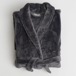 branded Charcoal 300gsm Deluxe Microfibre Robe, from our range of promotional Bath Robes