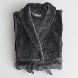 branded Charcoal 300gsm Deluxe Microfibre Robe, from our range of promotional Bath Robes