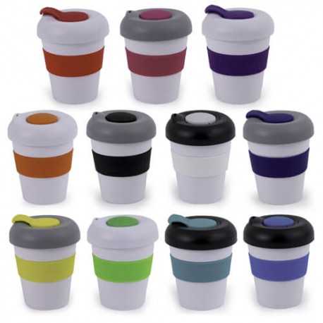 branded 320ml Profile Karma Kup - Mix & Match Cup, Band and Lids, from our range of promotional Reusable Coffee Cups - Plasti...