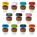 branded 535ml Clear Plastic Karma Kup Cork Band Plastic Flip Lid, from our range of promotional Reusable Coffee Cups - Plasti...