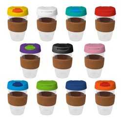 branded 535ml Clear Plastic Karma Kup Cork Band Plastic Flip Lid, from our range of promotional Reusable Coffee Cups - Plasti...