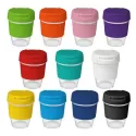 branded 235ml Glass Karma Kup with Plastic Flip Lid, from our range of promotional Reusable Coffee Cups - Glass