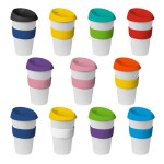 branded 535ml Plastic Karma Kup Silicon lid, from our range of promotional Reusable Coffee Cups - Plastic &amp; Ceramic