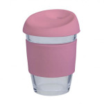 branded 340ml Glass Karma Kup Silicon Lid, from our range of promotional Reusable Coffee Cups - Glass
