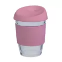 branded 340ml Glass Karma Kup Silicon Lid, from our range of promotional Reusable Coffee Cups - Glass