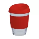 branded 340ml Glass Karma Kup Silicon Lid, from our range of promotional Reusable Coffee Cups - Glass