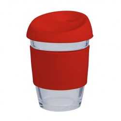branded 340ml Glass Karma Kup Silicon Lid, from our range of promotional Reusable Coffee Cups - Glass