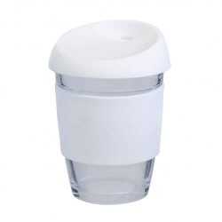 branded 340ml Glass Karma Kup Silicon Lid, from our range of promotional Reusable Coffee Cups - Glass