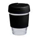 branded 340ml Glass Karma Kup Plastic Flip Lid, from our range of promotional Reusable Coffee Cups - Glass