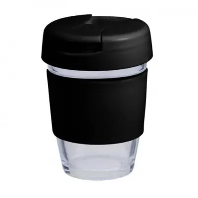 branded 340ml Glass Karma Kup Plastic Flip Lid, from our range of promotional Reusable Coffee Cups - Glass