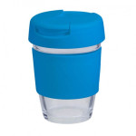 branded 340ml Glass Karma Kup Plastic Flip Lid, from our range of promotional Reusable Coffee Cups - Glass