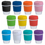 branded 340ml Glass Karma Kup Plastic Flip Lid, from our range of promotional Reusable Coffee Cups - Glass