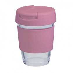 branded 340ml Glass Karma Kup Plastic Flip Lid, from our range of promotional Reusable Coffee Cups - Glass