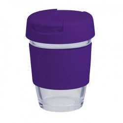 branded 340ml Glass Karma Kup Plastic Flip Lid, from our range of promotional Reusable Coffee Cups - Glass