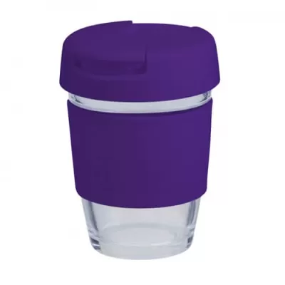 branded 340ml Glass Karma Kup Plastic Flip Lid, from our range of promotional Reusable Coffee Cups - Glass