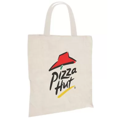 branded INDIANA SHORT HANDLE CALICO BAG, from our range of promotional Cotton & Calico Tote Bags