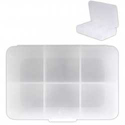 Personal Products - Clear Rectangular 6 Compartment Pill Box
