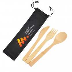 branded Miso Bamboo Cutlery Set in Microfibre Pouch, from our range of promotional Homeware Products