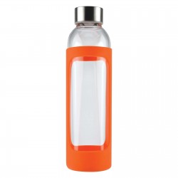 branded 550ml Capri Glass Bottle / Silicone Sleeve, from our range of promotional Drink Bottles - Glass