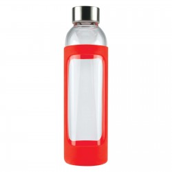 branded 550ml Capri Glass Bottle / Silicone Sleeve, from our range of promotional Drink Bottles - Glass